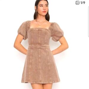 Elegant Tan Mini Dress